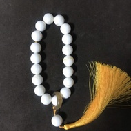 South China Sea white shell large Buddhist beads hand-held bracelet deep sea organic gem jade gold s