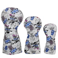 (）Golf Red Cross Skull British Skull Wood Club Cover BE6O