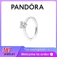 Hot selling 100% S925 sterling silver couple ladies Pandora jewelry DIY Sparkling Heart Solitaire Ri