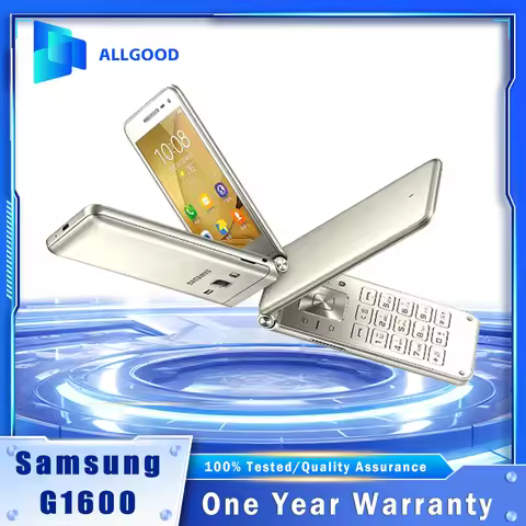 Original Samsung Galaxy Folder G1600 3.8" Flip Android SmartPhone 2GB RAM 16GB ROM Dual SIM 8MP Came