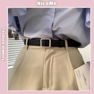 Korean Version Of Student Ladies Belt Girls Square Buckle Non-Porous Belt Casual Retro Fashion All-m