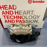 100% ORIGINAL BREMBO M3 K5 K50 4POT SIAP BRACKET & BRAKE PAD PNP Y15ZR Y15 SILVER LOGO MADE ITALY RE