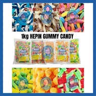 1kg Hepin Gummy Candy Mix Fruit Flavor Animated & Food Design (HALAL)