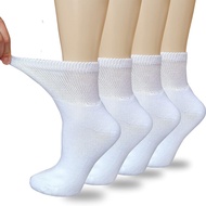 Women's Diabetic Socks, Soft Breathable Moisture Wicking, Quarter Ankle, Extra Wide Non-Binding, 4 P