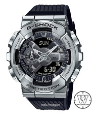[Watchwagon] Casio G-Shock GM-110-1A Stainless Steel Bezel Black Resin Band Analog Digital Unisex Sports Fashion Watch GM-110 GM110 GM-110-1ADR