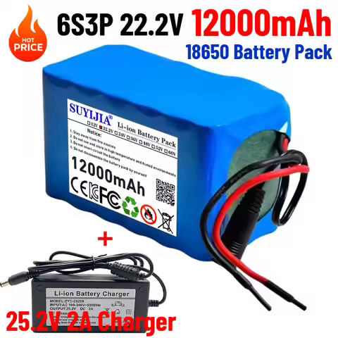 22.2V 12Ah 6S3P 18650 Lithium-ion Battery 24V 12000mAh Electric Transportation/lithium-ion Battery P