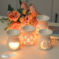 1/2PCS, Exquisite Mini Aromatherapy Furnace, White Hollow Ceramic Stove, "2.7inchX3.4inch", Flower L
