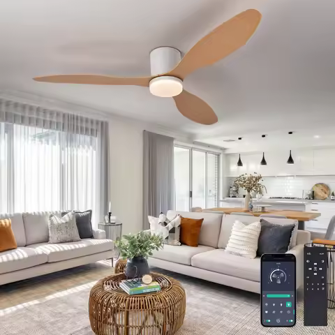Modern White BLDC 52 inch Ceiling Fan With Led Light Ceiling Light Fan Ceiling Fans With Lights Remo