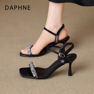 Daphne | Crystal Strap High Heel Sandal Square Toe