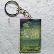 GANTUNGAN Bible verse keychain Bible Philippines 4: 6-7 Philippians Bible verse keychainKeychain