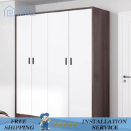 1/2/3/4/5 Doors Tall Wardrobe with Drawers and Top Cabinet in Natural (QNY)