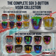 100%ORI} SGV LTD 3 BUTTON VISOR ORIGINAL ( TAJAM ) FV23 / FV 22 FV 23 FV-23 VISOR HELMET SGV