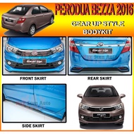 PERODUA BEZZA 2016-2019 GEAR UP STYLE FULLSET BODYKIT (GU) SKIRT LIP FOR BEZZA FRONT SKIRT SIDE SKIRT REAR SKIRT BODYKIT