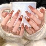 Thai Shop DD249 Fake Nails Modern Style Easy To Use 24 Pieces