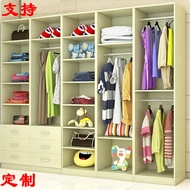 Open doorless large wardrobe combination balcony cabinet solid wood open mobile hanging wardrobe loc