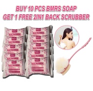 STYLECLUB BUY 10PCS BMRS NIACINAMIDE SOAP GET 1 FREE 2IN1 BACK SCRUBBER | BMRS NIACINAMIDE WITH GLUT