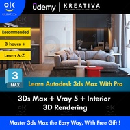 Video Course- 3ds Max + V-Ray Complete 3D Photorealistic Rendering Course | Learn 3D Max, 3Ds Max,3d