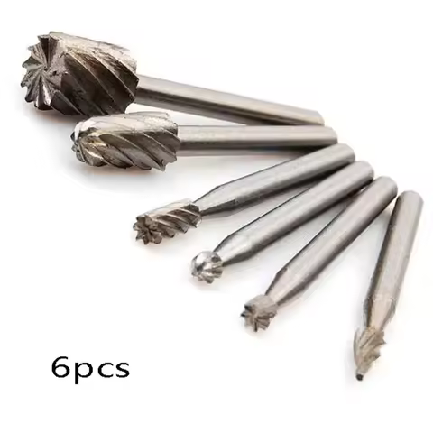 6pcs/Set Dremel Rotary Tools Mini Drill Bit Set HSS Router Grinding Bits Milling Cutters For Wood Me