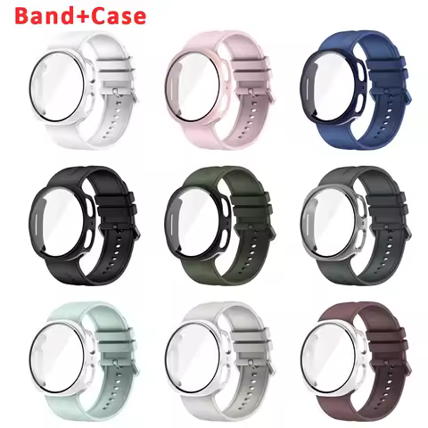 Screen Protector Case for Samsung Galaxy Watch9 8 40mm 44mm Silicone Sport Strap for Galaxy Watch 9 