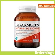 BLACKMORES - 維生素 D3 （EXP 2028年）1000 IU / 25mcg（200 粒軟膠囊）[平行進口] 維他命D3/維D *不同包裝版本可能隨機出貨*