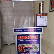 PRE ORDER Booth Portable Meja Lipat Rombong bahan aluminium ukuran 80x50 untuk jualan pentol bakso c