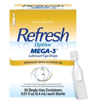 Refresh Optive Mega-3 Lubricant Eye Drops, Preservative-Free, 0.01 Fl Oz Single-Use Containers, 30 C