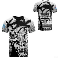 Internet celebrity style Fijian tribal print T-shirt, loose and breathable casual top for summer