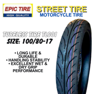 Epic Tire (TL001) Street Tire Tubeless For SNIPER 150mxi ROUSER RAIDER R150 WAVE 60/80 70/80 90/80 1