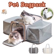 Pet Bagpack Cat Dog Portable Carrier Bag Expandable Foldable Breathable Cat Nest Travel Backpack