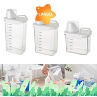 LANSEL Detergent Dispenser, Airtight Plastic Washing Powder Dispenser, Portable with Lids Transparent Laundry Detergent Storage Box Laundry Room Accessories