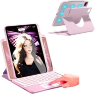 COCOQAC Keyboard Case for iPad 10.2 inch 9th/8th/7th Generation Magnetic Rotating Detachable Clear C