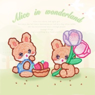 Splendid Self-Adhesive Embroidery Cloth Stickers Cute Cartoon Cute Rabbit Embroidery Patch Flower Ba
