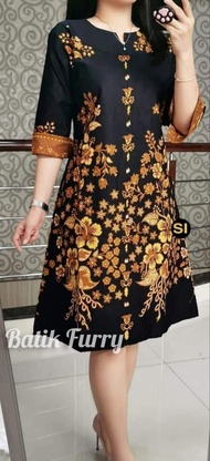 Batik Furry - Dress Batik Wanita - Atasan Wanita - Dress Batik Modern