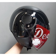 ZEUS ZS 217 BLACK RETRO DOUBLE VISOR