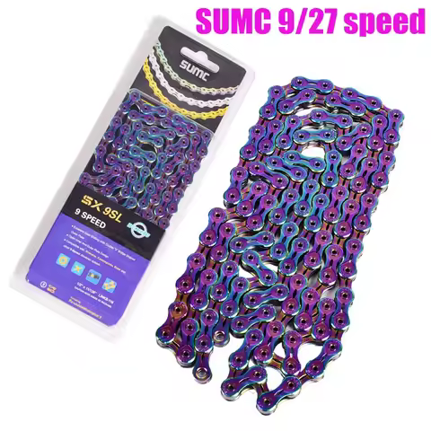 SUMC Bicycle chain 9 speed mountain bike chain X9 Bike Chain X9EL 27S Gold for MTB/Road Bike for M40