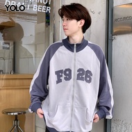 YOLO เสื้อสเวตเตอร์ OVERSIZE เสื้อสเวตเตอร์โอเวอร์ไซส์ คอปก เสื้อคอตตอน แนวสตรีท 8102