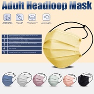 50pcs Morandi Style Adult Headloop Mask Head Loop 3-ply mask