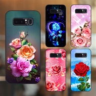 Samsung Note 8 Case With Black Border Printed Rose