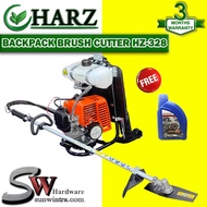 HARZ 30.5cc Backpack Brush Cutter HZ-328 Mesin Potong Rumput F.O.C 2T Engine Oil , Minyak Engin 2T