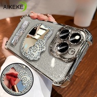 Luxury Diamond Cat Mirror Phone Case For Realme C75 14 Pro Plus Neo 7 V60 9 Pro Plus V25 V23 V23i Q5