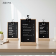 A5 Wooden Display Menu Stand Cafe Restaurant Menu Display/ Minimalist Aesthetic Wood Sign Holder Cli