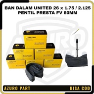 UNITED BICYCLE INNER TYRE SIZE 26 x 1.75 / 2.125 PRESTA FV 60MM VALVE
