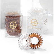 EVITA PERONI [SG] 5pieces of Magical Spiral Elastic/ pony elastic/Brown/Transparent/Metallic/In a bo