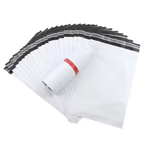 Envelopes Courier Bag 100pcs White Poly Express Envelope Storage Bags Self Adhesive Seal PE Plastic 