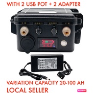 Battery Bateri Bangla 12V 14.8V 20 30 40 50 60 100 AH Bateri Mesin Bangla Shimano Daiwa Miya Fishing