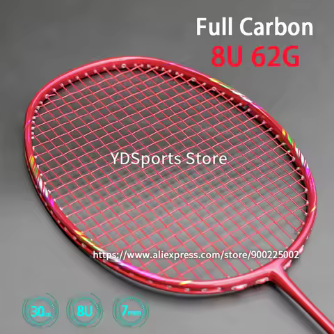 High Quality 8U 62-65G Super Light Badminton Rackets Professional Full T700 Carbon Fiber Training Ra