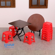 Guangdong Stool & Table – Mini Vintage Dollhouse Furniture