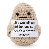 utosday Funny Positive Potato, 3 inch Cute Crochet Positive Potato Doll with Positive Card, Wool Kni