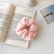 PTT Ikat Rambut Scrunchie Hijab Gelang Hairband Kunciran Lingkar Besar Bulu Lembut Korea Motif Polos