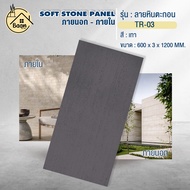 บ้านดี แผ่นติดผนัง ผนังหินเทียม PU เสมือนจริง 3D ลายหินตะกอน รุ่น TR มี 4 สี ขนาด 60x120cm ตกแต่งบ้า
